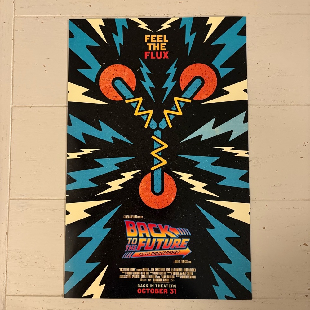 BACK TO THE FUTURE 40TH ANNIVERSARY "FEEL THE FLUX" 2025 MOVIE POSTER 11" x 17"